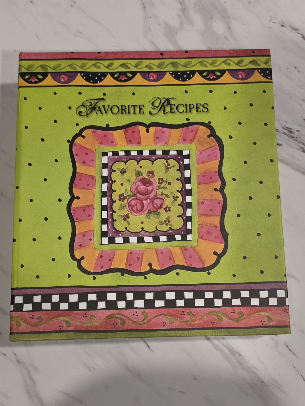 Favorite Recipes Decorative Recipe Binder - Lime Green Floral